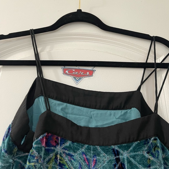 Anthropologie Moulinette Soeurs Blue Lange Velvet Slip Midi Dress Metallic - Picture 8 of 8